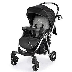 R for Rabbit Chocolate Ride Stylish Baby Stroller and Pram for Baby, Kids, Newborn, Boys & Girls of 6 Months to 3 Years (Black) - Thumbnail