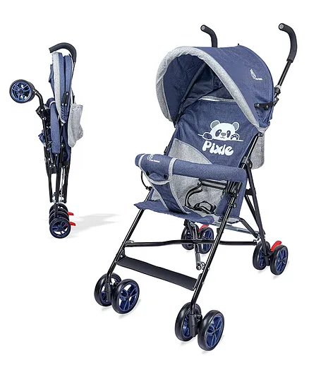 R for Rabbit Pixie Buggie Stroller with Adjustable Canopy - Blue/Grey - Thumbnail
