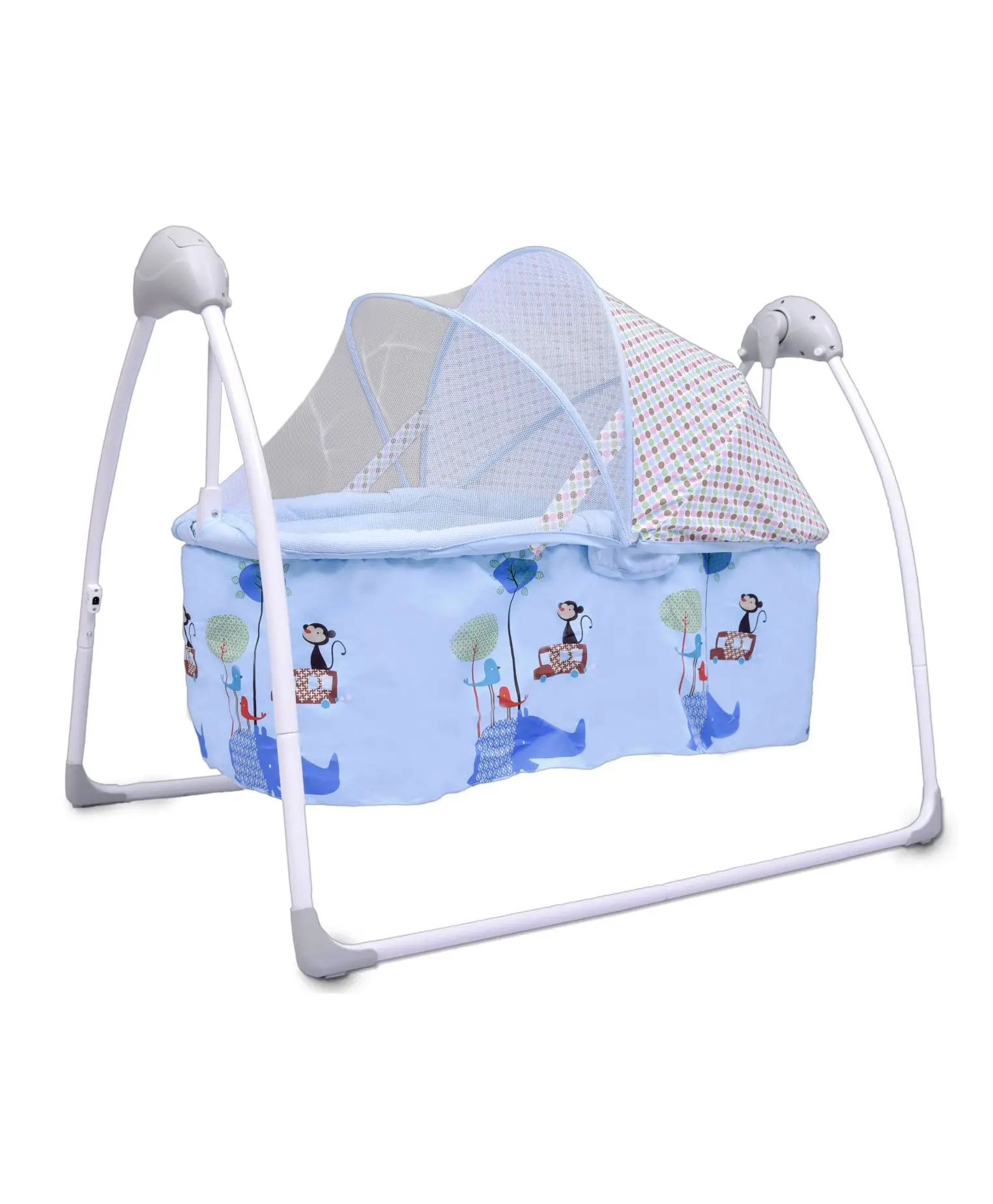 R for Rabbit Lullabies Auto Swing Baby Cradle - Blue - Thumbnail