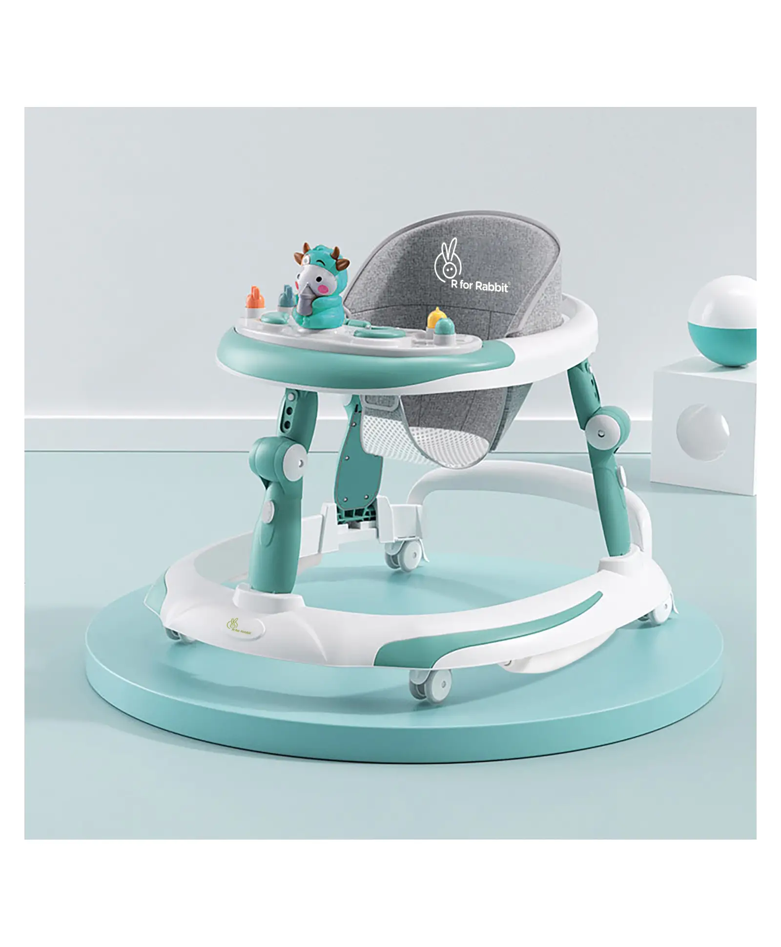 R for Rabbit Little Feet Plus Baby Walker - Green White - Thumbnail