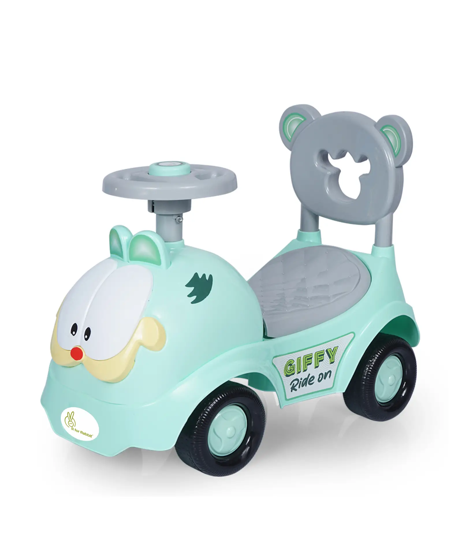 R for Rabbit Giffy Ride On Car with Music - Green Grey - Thumbnail