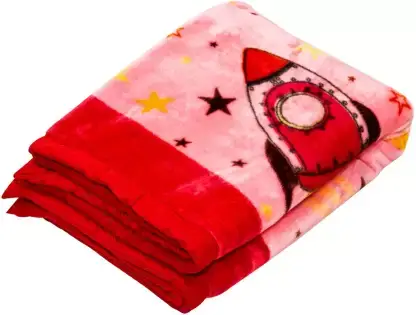 MeeMee Printed Crib Baby Blanket (Cotton, Red) - Thumbnail