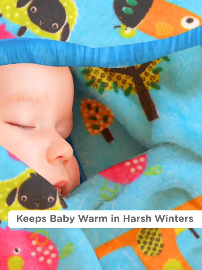Mee Mee Ultra Soft Plush, Lightweight & Super Comfortable Baby Blankets ( Green ) - Thumbnail