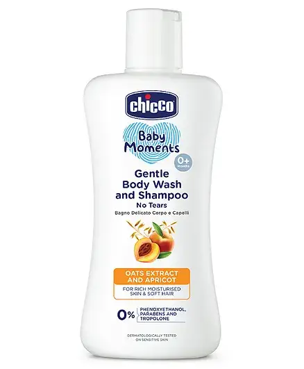 Chicco Baby Moments Gentle Body Wash And Shampoo - 200 ml - Thumbnail