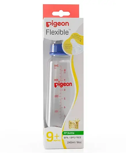 Pigeon Peristaltic Feeding Bottle Nipple Size Large Blue - 240 ml - Thumbnail