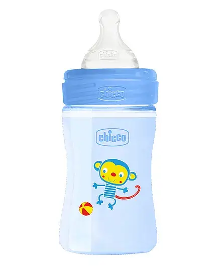Chicco Well-Being Slow Flow Feeding Bottle Blue - 150 ml - Thumbnail