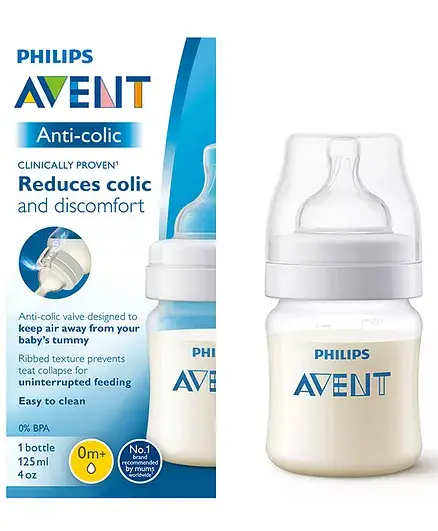 Avent Classic Anti Colic Bottle I I New Born Flow I BPA Free - 125 ml - Thumbnail