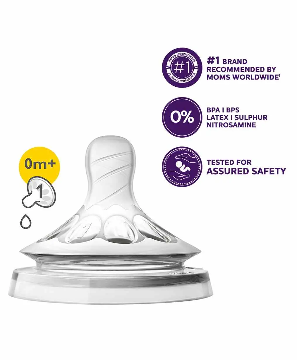 Avent Natural Teat Slow Flow Plus - Set of 2 - Thumbnail