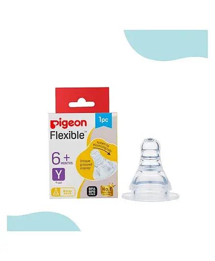 Pigeon Peristaltic Y Cut Nipple - White - Thumbnail