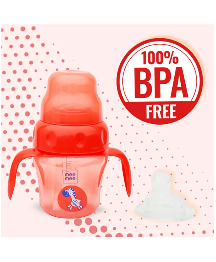 Mee Mee 2 in 1 Spout & Straw Sipper Cup Red - 210 ml - Thumbnail