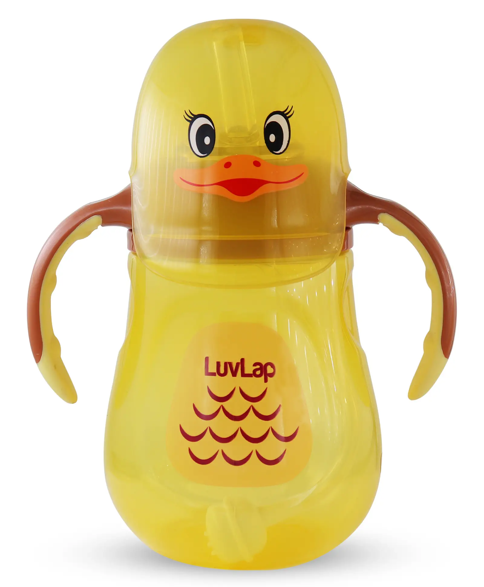 LuvLap Naughty Duck Straw Sipper Yellow - 280 ml - Thumbnail