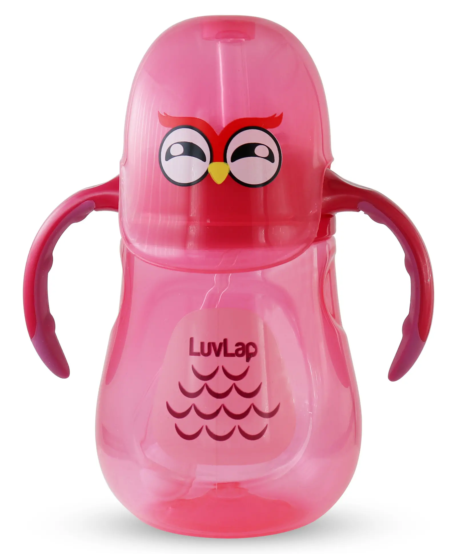 Luvlap Twin Handle Sipper Cup with Owl Print Pink - 280 ml - Thumbnail