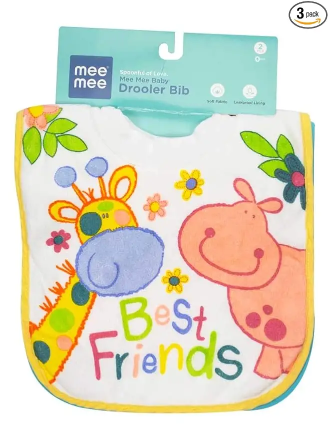Mee Mee Baby Cotton Bibs-Pack Of 2 - Thumbnail