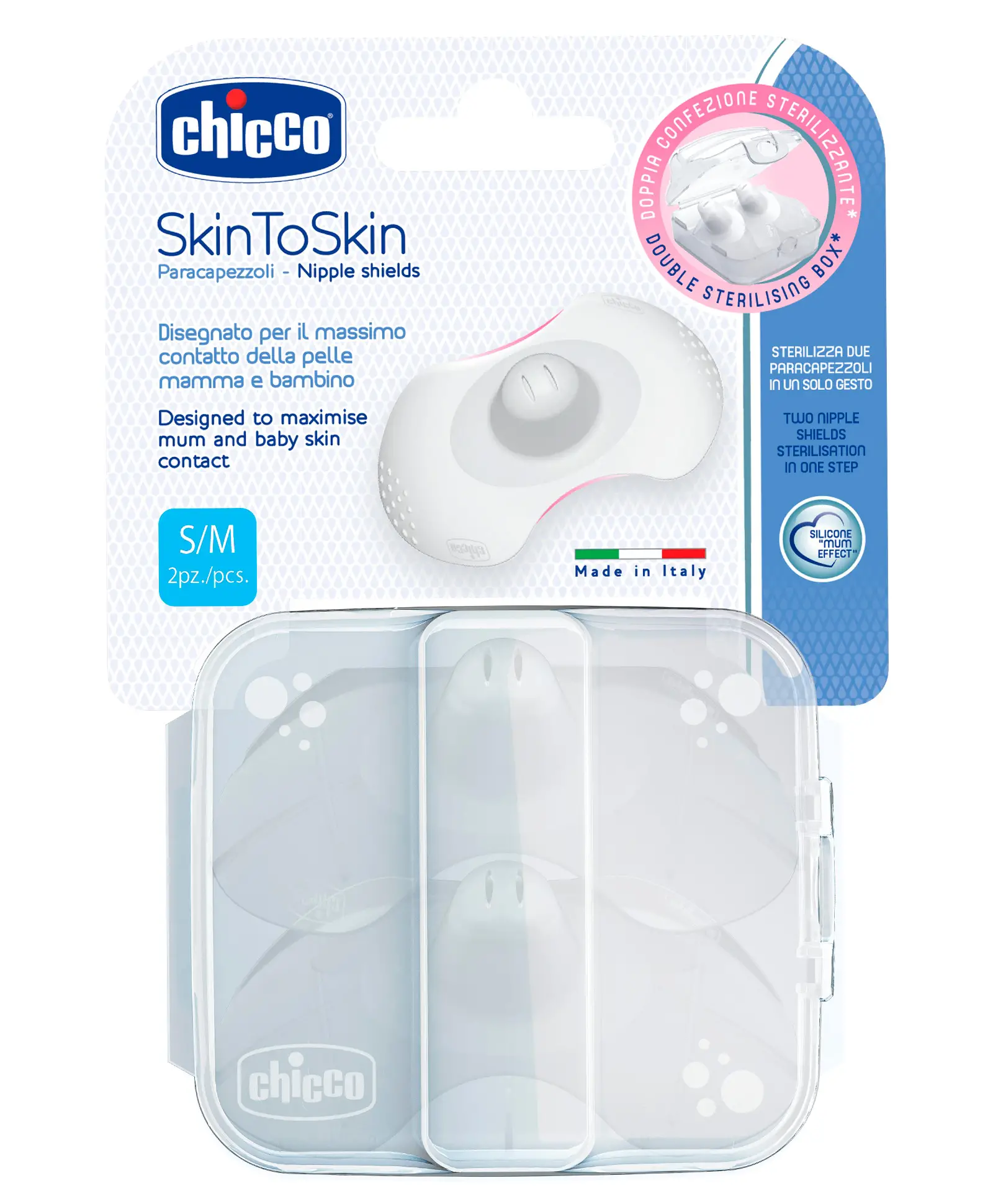 Chicco Silicone Nipple Shields Pack of 2 - White - Thumbnail