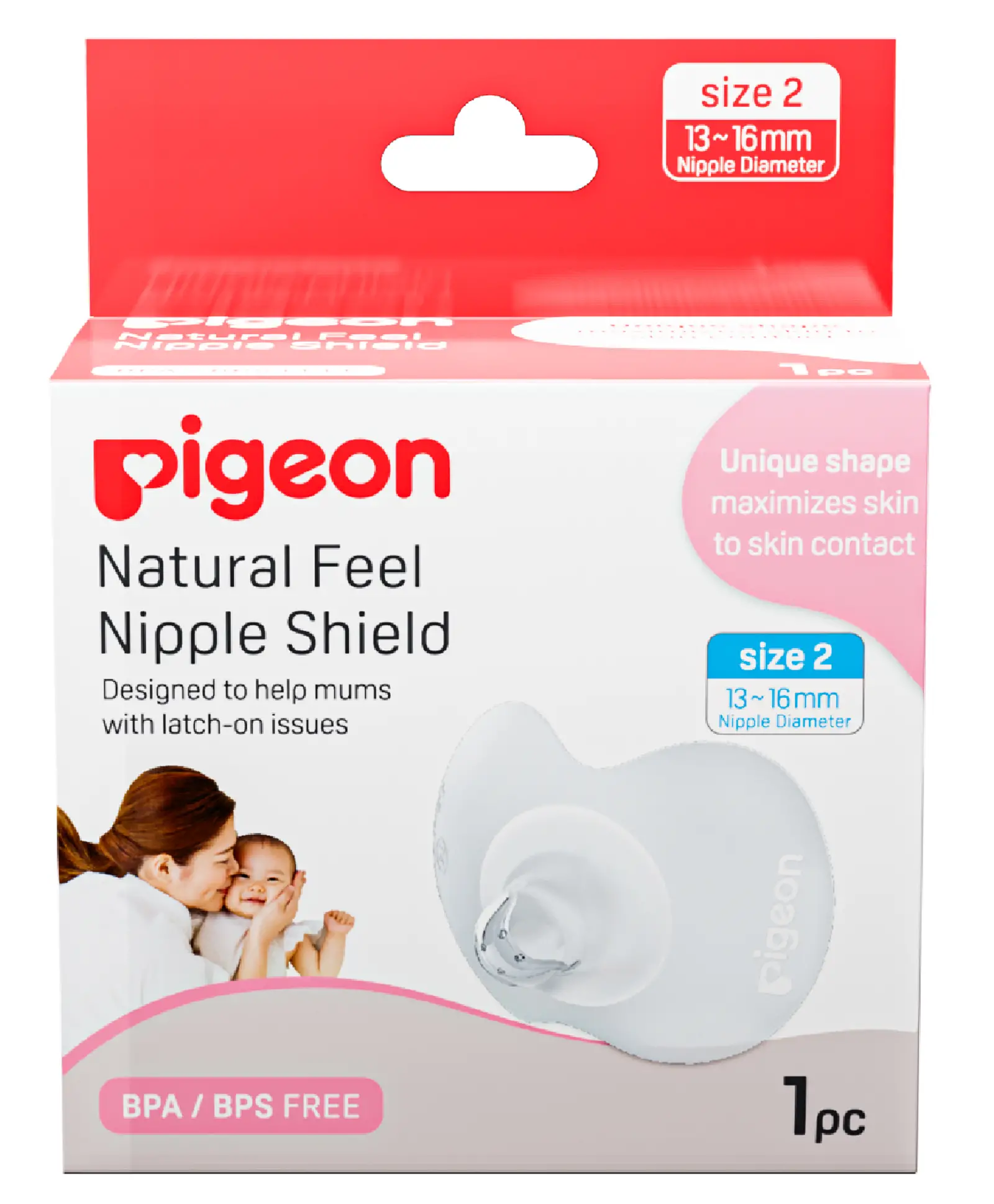 Pigeon Natural Feel Nipple Shield Size 2 - White - Thumbnail