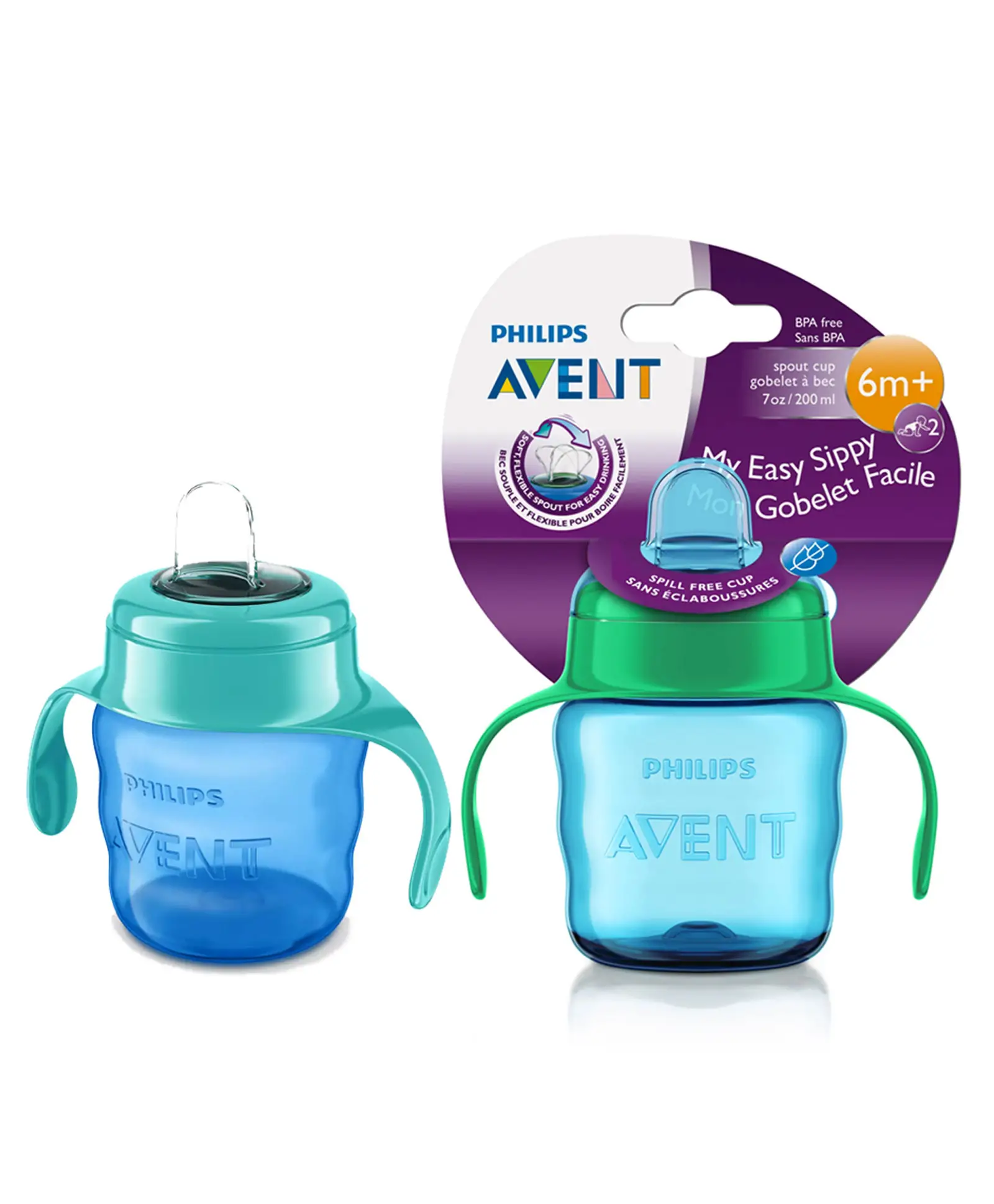 Avent Silicone Rubber Classic Soft Spout Cup With Handles | 0% BPA, BPS, Latex, Sulphur, Nitrosamine free - 200 ml (Color May Vary) - Thumbnail