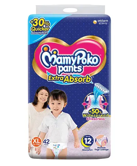 MamyPoko Extra Absorb Pants Style Diapers Extra Large - 42 Pieces - Thumbnail