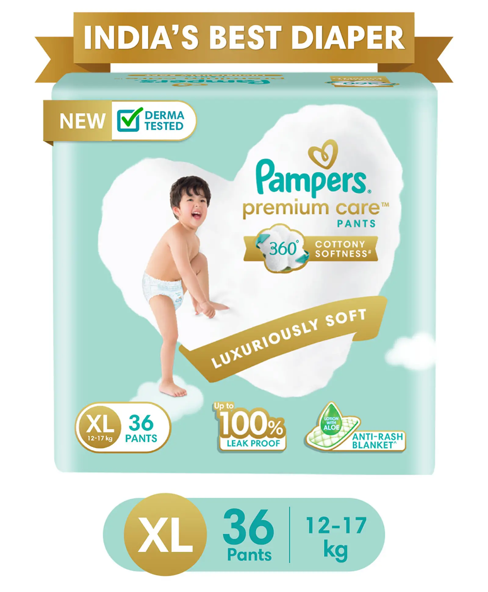 Pampers Premium Care Pants, Extra Large size baby diapers (XL), 36 Count, Softest ever Pampers pants - Thumbnail