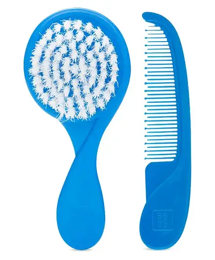 Mee Mee Soft Bristled Comb & Brush Set - Blue - Thumbnail