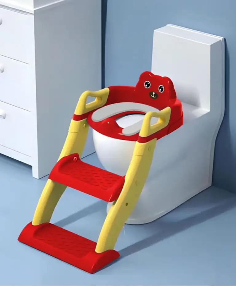 StarAndDaisy Baby Potty Training Toilet Seat Ladder - Red & Yellow - Thumbnail