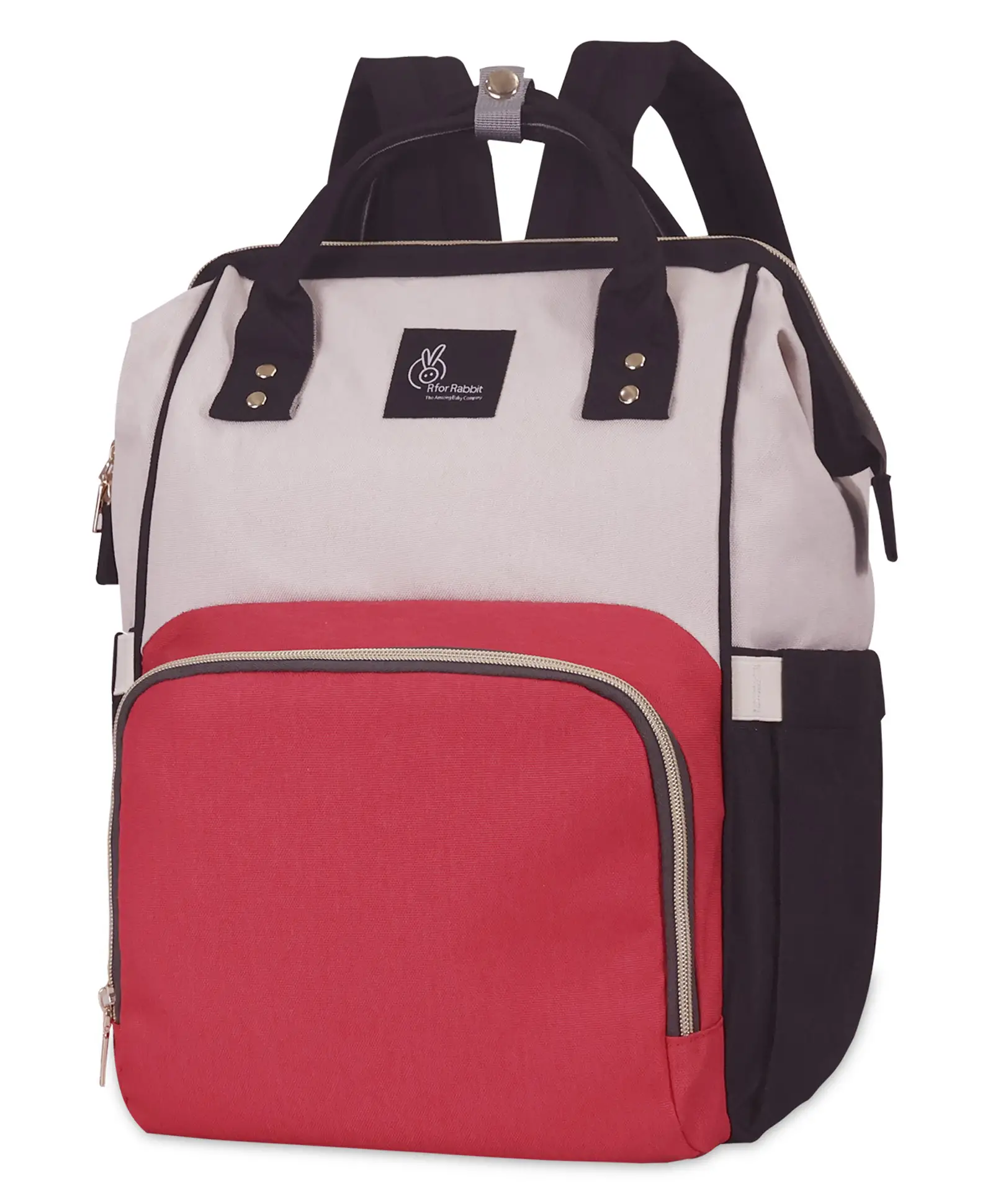 R for Rabbit Caramello Backpack Style Diaper Bag - Red & Cream - Thumbnail