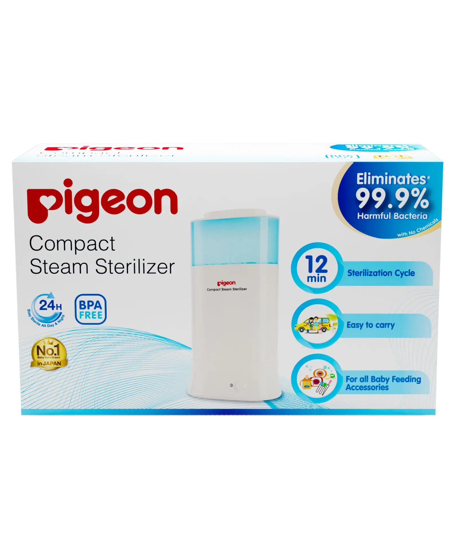 Pigeon Compact Steam Sterilizer - White - Thumbnail