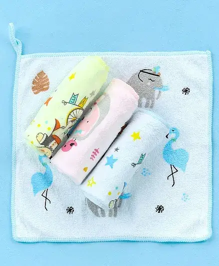 Mee Mee Soft Absorbent Baby Napkins Multicolour - Pack of 4 - Thumbnail