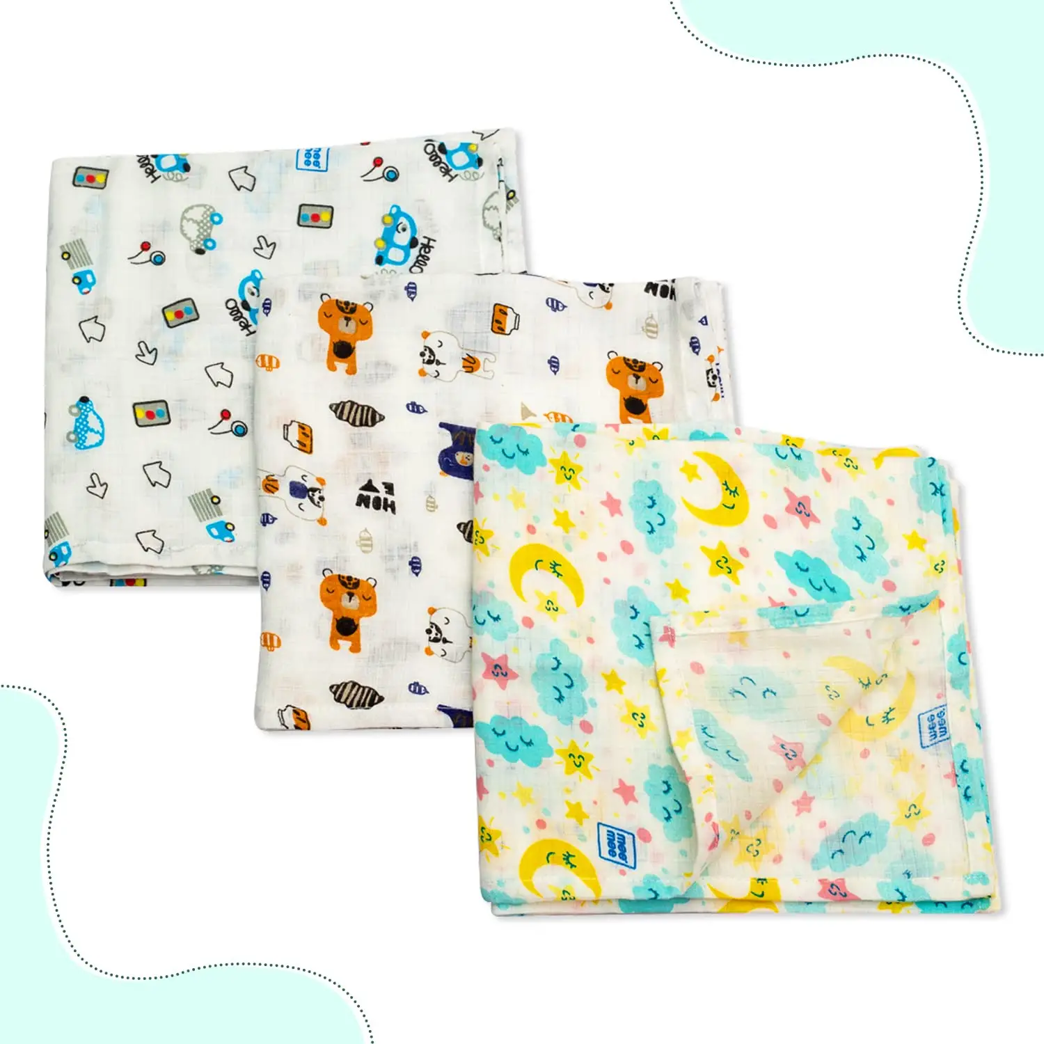 Mee Mee Baby Blankets, 100% Muslin Cloth - Thumbnail