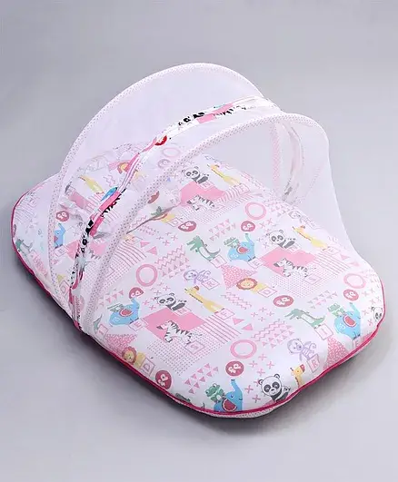 Fisher Price Mattress With Mosquito Net & Pillow - Thumbnail