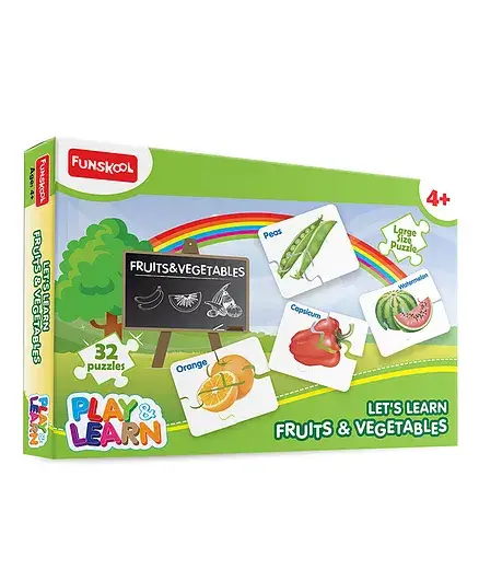 Funskool - Set Of 32 Fruits And Vegetables Puzzles - Thumbnail