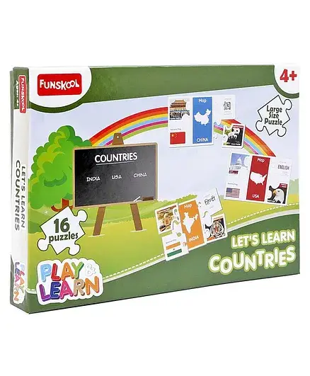 Funskool Lets Learn Countries Puzzle - 16 Pieces - Thumbnail