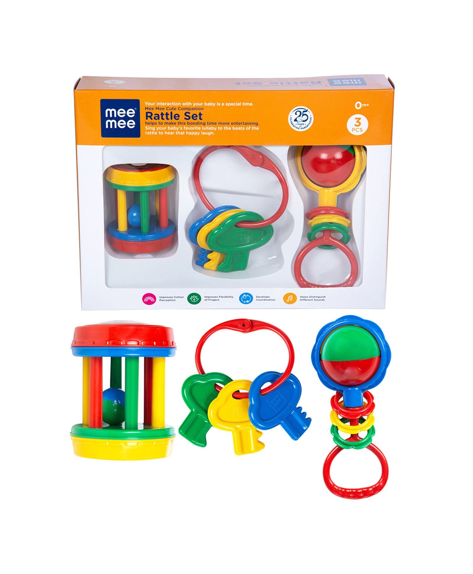 Specification Brand - Mee Mee Type - Rattle Set Number Of pieces - 7 Suggested Age - 0 Months+ - Thumbnail