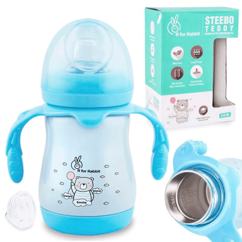 Steebo Teddy SS Feeding Bottle 210 ML - Thumbnail