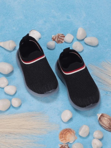 SPORTS SLIP ON SHOES WITH LED LIGHT - BLACK - Thumbnail