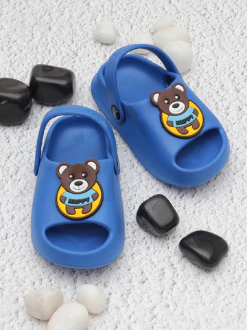 BEAR APPLIQUE ANTI-SLIP SANDALS - NAVY BLUE - Thumbnail