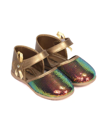MARY JANE'S BELLE WITH APPLIQUE DETAIL - GOLD - Thumbnail