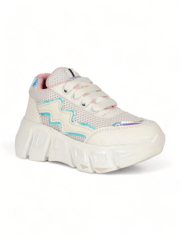 LACED UP SPORTS SHOES - WHITE - Thumbnail