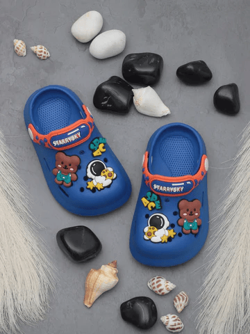 ASTRONAUT APPLIQUE ANTI-SLIP CLOGS - NAVY BLUE - Thumbnail