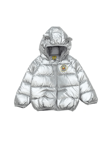 LED LIGHT POLYFILL HOODED JACKET - SILVER - Thumbnail