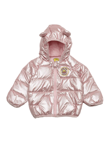 LED LIGHT POLYFILL HOODED JACKET - PEACH - Thumbnail