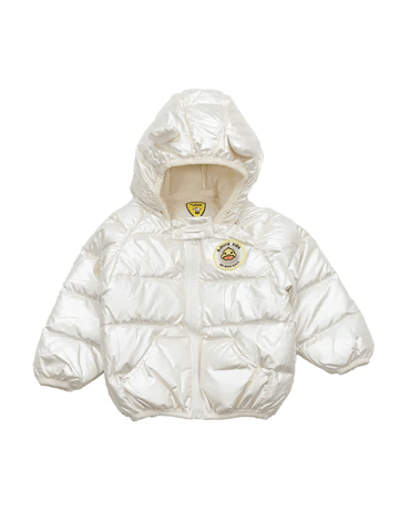 LED LIGHT POLYFILL HOODED JACKET - CREAM - Thumbnail