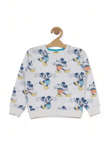 MICKEY MOUSE PRINTED FLEECE SWEATSHIRT - WHITE - Thumbnail