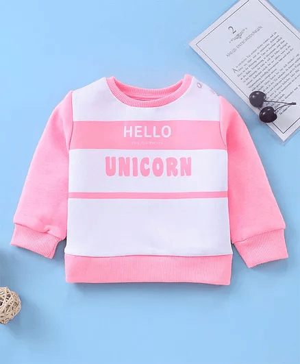 Vitamins Full Sleeves Sweatshirt Text Print - Pink - Thumbnail