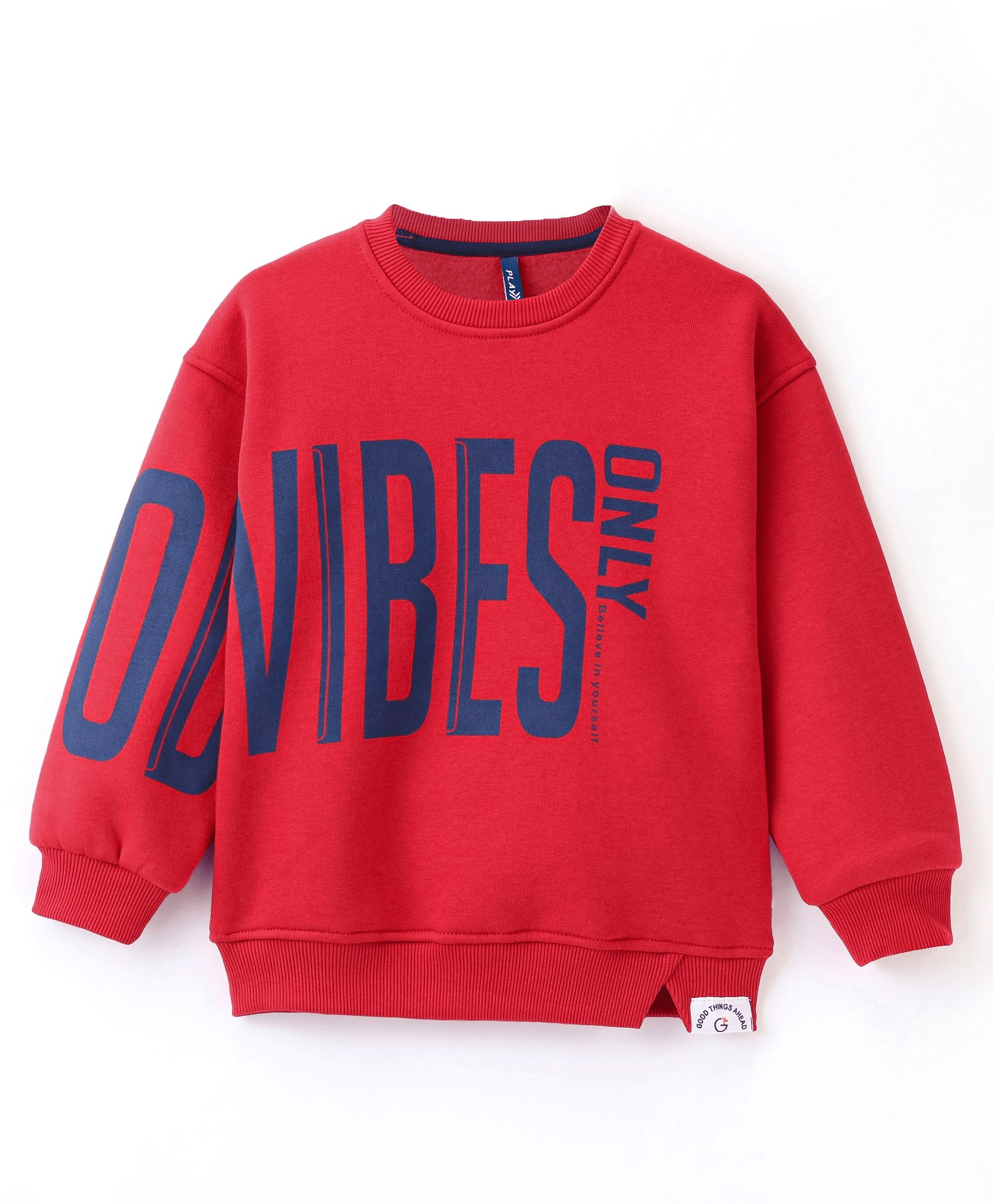 Little Kangaroos Full Sleeves Sweatshirt Text Print - Red - Thumbnail