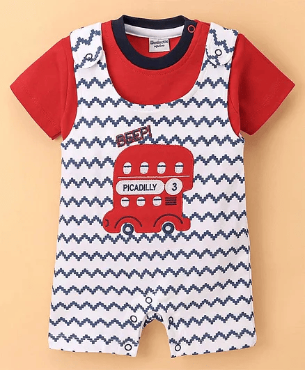Wonderchild Sleeveless Chevron Bus Printed Romper - Thumbnail