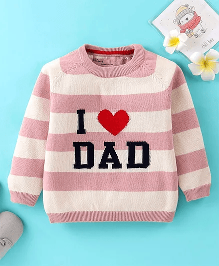 ToffyHouse 100% Flatknitted Cotton Full Sleeves Striped Pullover - Thumbnail