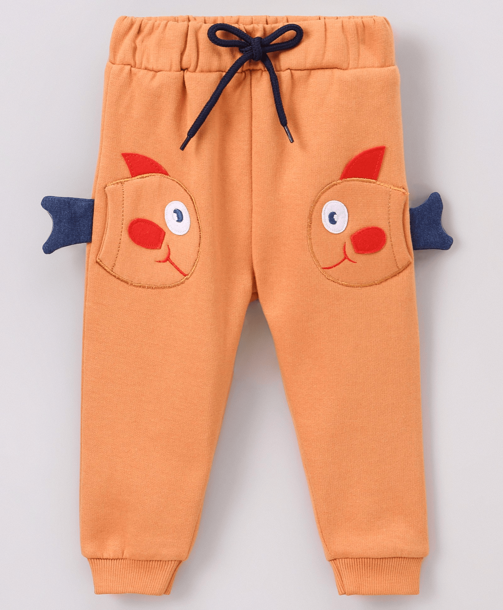 Wonderchild Full Length Fish Detailed Jogger Style Pyjama - Peach - Thumbnail