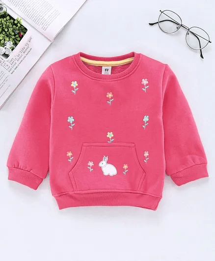 ToffyHouse Full Sleeves Sweatshirt Bunny Print - Pink - Thumbnail