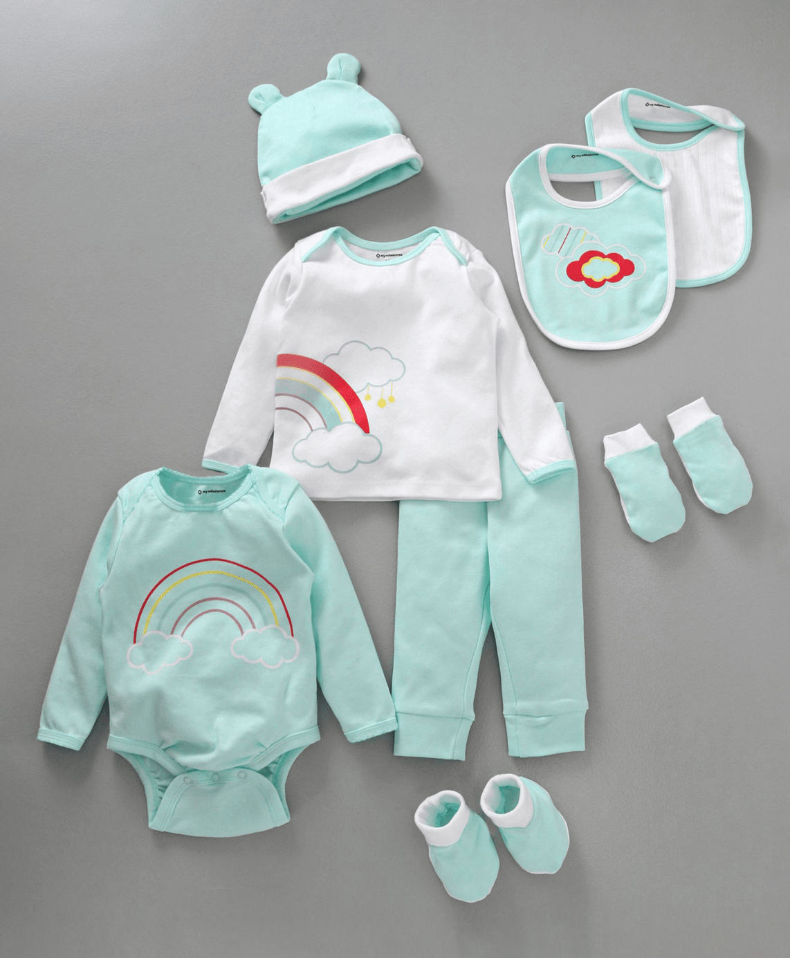 My Milestones Infant Essentials Gift Set FS Aqua - 8 Pieces - Thumbnail