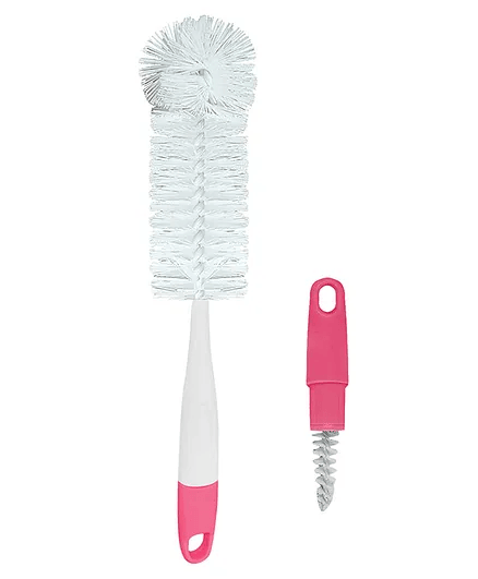 Buddsbuddy XYLO 2 in 1 Baby Bottle and Nipple Cleaning Brush - Pink - Thumbnail